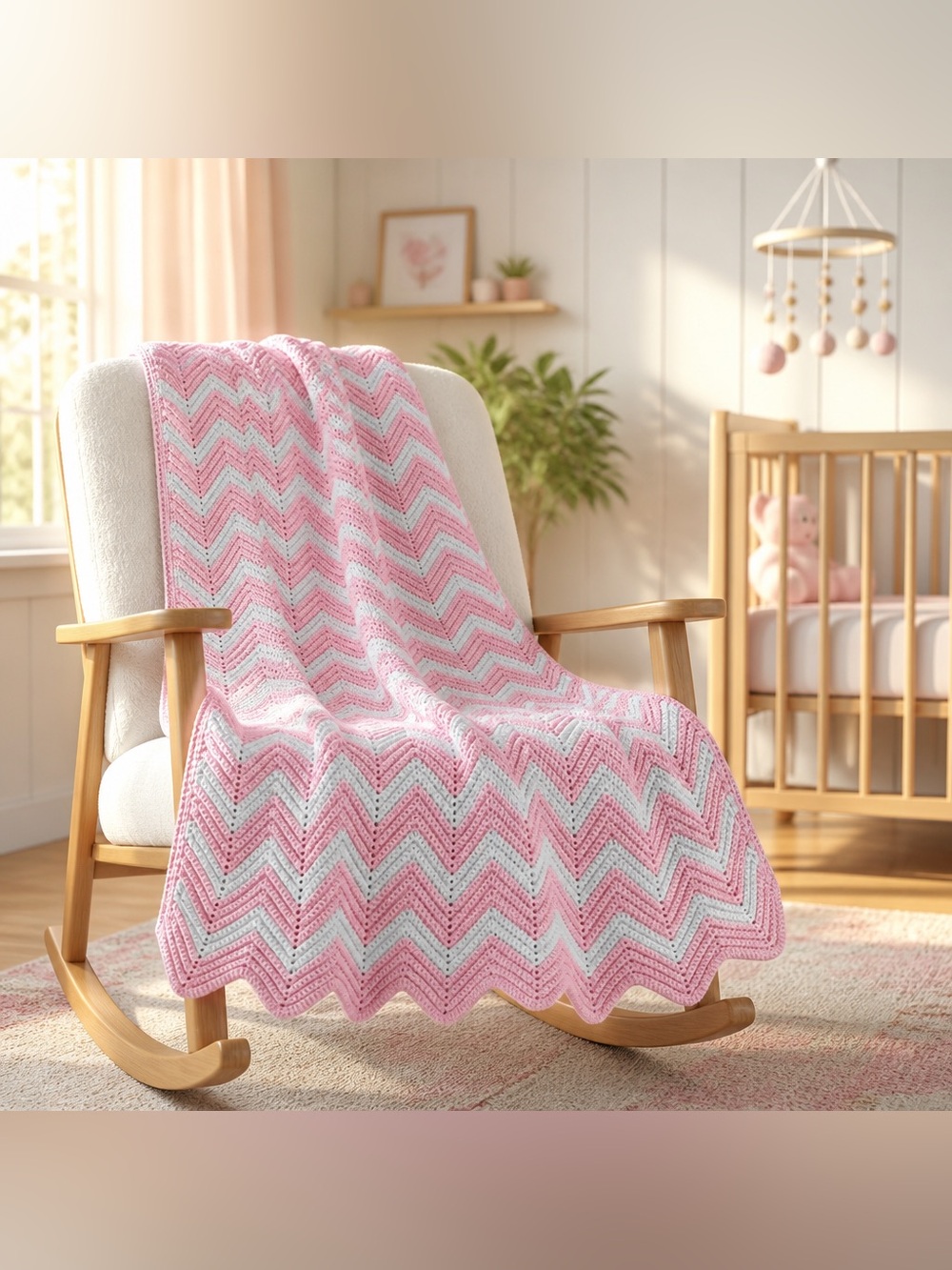 Chevron Knit Afghan Throw Blanket